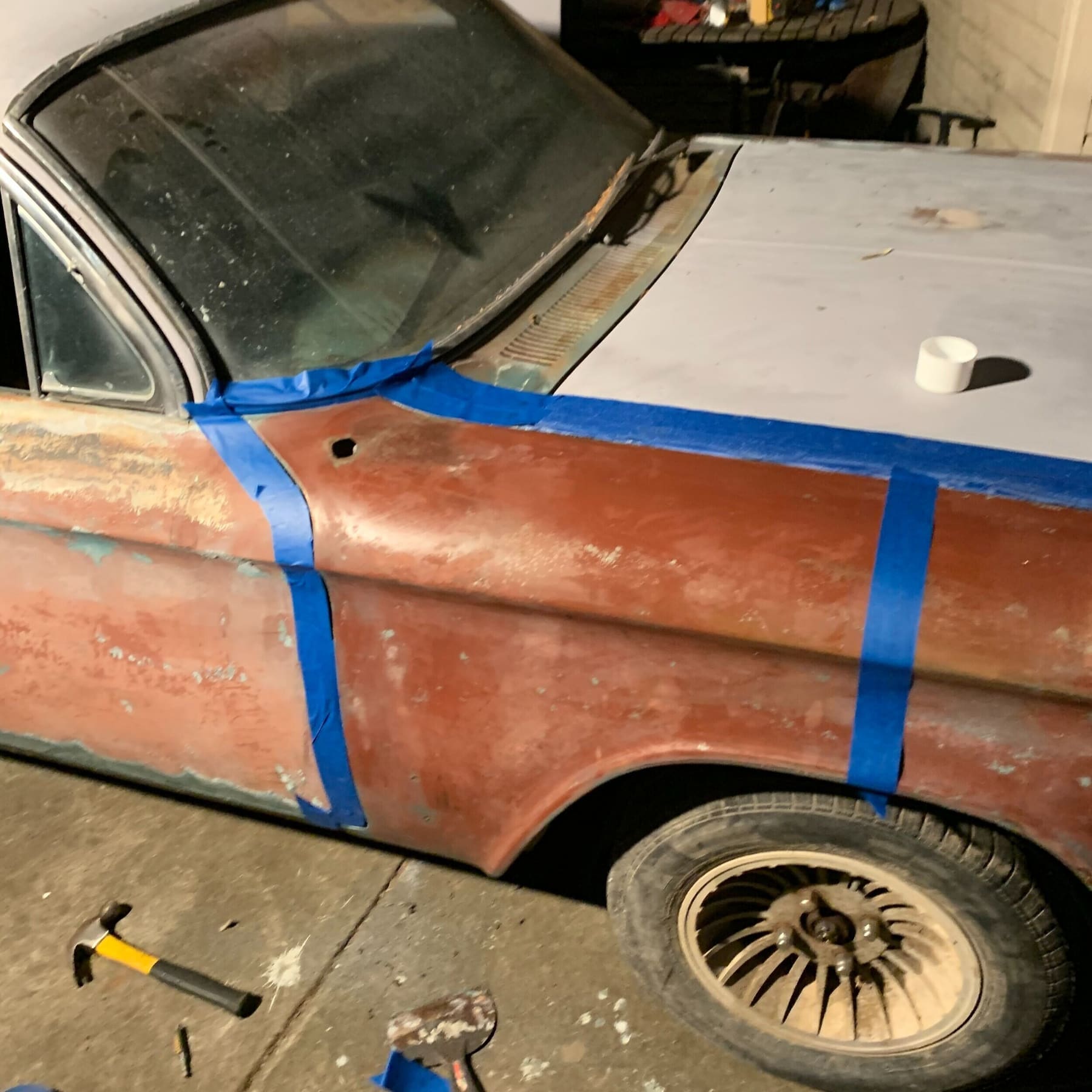 Bodywork after chemical paint stripping
