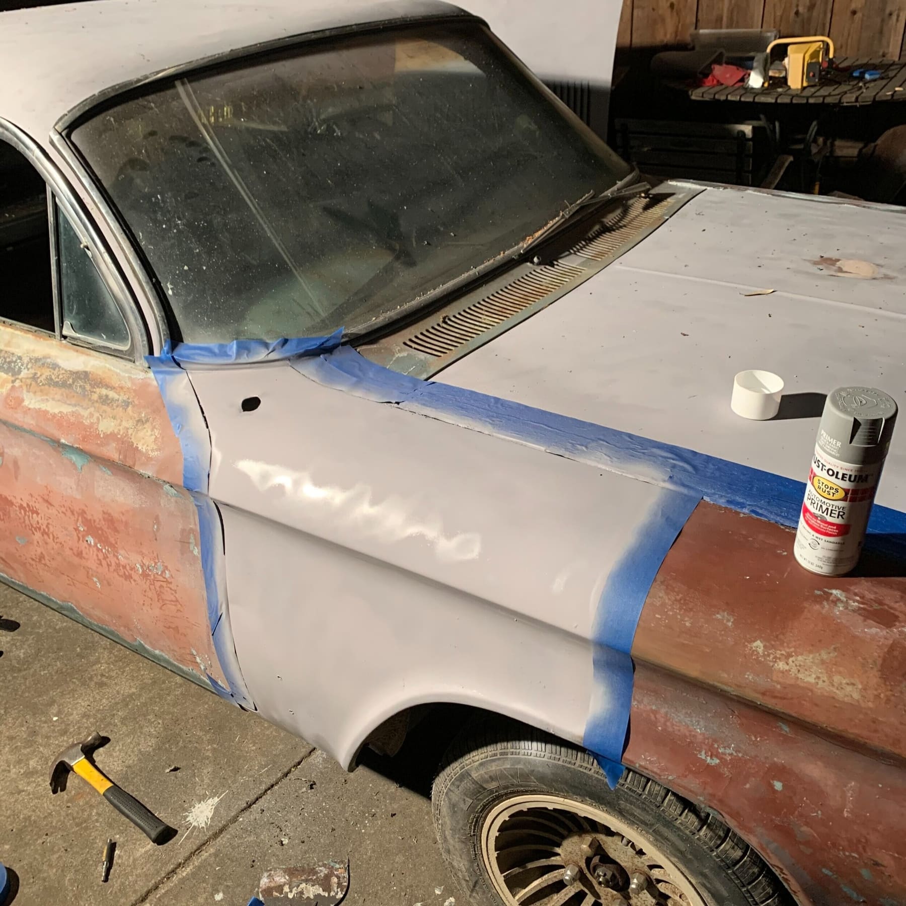 Sanding the primer