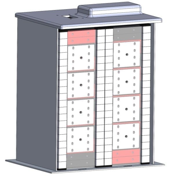 Battery pack cutaway view
